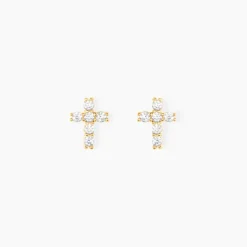 Discount Histoire d'Or Boucles D'oreilles Puces Luna Or Jaune Oxyde De Zirconium
