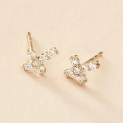 Discount Histoire d'Or Boucles D'oreilles Puces Luna Or Jaune Oxyde De Zirconium