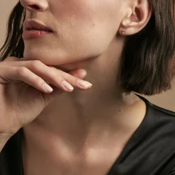 Discount Histoire d'Or Boucles D'oreilles Puces Luna Or Jaune Oxyde De Zirconium