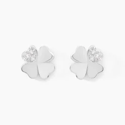 Histoire d'Or Boucles D'oreilles Puces Luce Argent Blanc Oxyde De Zirconium