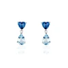 Hot Histoire d'Or Boucles D'oreilles Puces Lenuta Or Blanc Topaze Bleu Sky Topaze