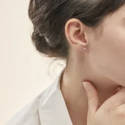 Online Histoire d'Or Boucles D'oreilles Puces Luann Or Blanc Topaze