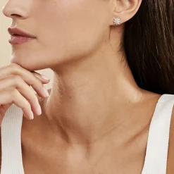 New Histoire d'Or Boucles D'oreilles Puces Lorraine De Zirconium argent rose oxyde