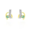 Outlet Histoire d'Or Boucles D'oreilles Puces Loubra Or Jaune Emeraude