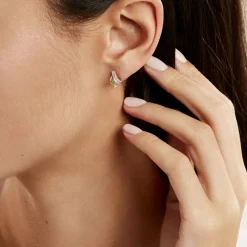 Outlet Histoire d'Or Boucles D'oreilles Puces Loubra Or Jaune Emeraude