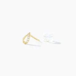 Online Histoire d'Or Boucles D'oreilles Puces Lisianthus Or Jaune Oxyde