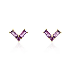Histoire d'Or Boucles D'oreilles Puces Lavender Or Jaune Améthyste* Boucles D'Oreilles|Clous D'Oreilles