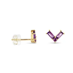 Histoire d'Or Boucles D'oreilles Puces Lavender Or Jaune Améthyste* Boucles D'Oreilles|Clous D'Oreilles