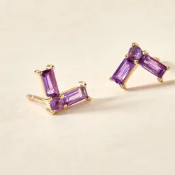 Histoire d'Or Boucles D'oreilles Puces Lavender Or Jaune Améthyste* Boucles D'Oreilles|Clous D'Oreilles