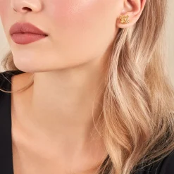 New Histoire d'Or Boucles D'oreilles Puces Leonidas Or Jaune