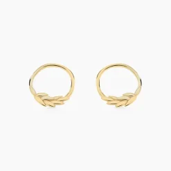 New Histoire d'Or Boucles D'oreilles Puces Leafora Or Jaune