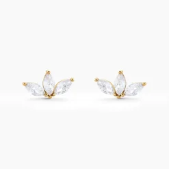 Histoire d'Or Boucles D'oreilles Puces Marquise Or Jaune Oxyde De Zirconium* Boucles D'Oreilles|Clous D'Oreilles