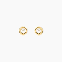 Hot Histoire d'Or Boucles D'Oreilles Puces Mette Or Jaune Oxyde De Zirconium