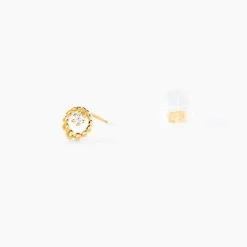 Hot Histoire d'Or Boucles D'Oreilles Puces Mette Or Jaune Oxyde De Zirconium