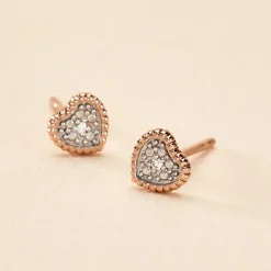 Hot Histoire d'Or Boucles D'oreilles Puces Mon 1er Diamant or rose diamant