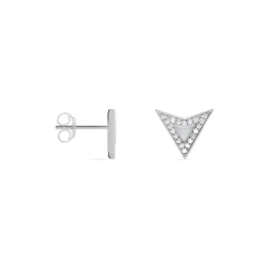 Discount Histoire d'Or Boucles D'oreilles Puces Moric Argent Blanc Oxyde De Zirconium Nacre