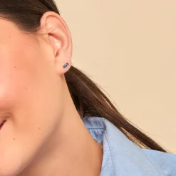 Clearance Histoire d'Or Boucles D'oreilles Puces Mai-ly Argent Blanc Spinelle