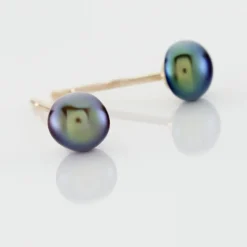 Best Histoire d'Or Boucles D'oreilles Puces Micaelle Teintees Or Jaune Perle De Culture