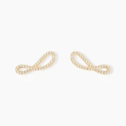 Discount Histoire d'Or Boucles D'oreilles Puces Marlie Plaqué Or Jaune Oxyde De Zirconium