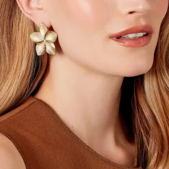 Online Histoire d'Or Boucles D'oreilles Puces Maora Acier Jaune