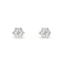 Histoire d'Or Boucles D'oreilles Puces Magnolia Or Blanc Diamant* Boucles D'Oreilles|Clous D'Oreilles