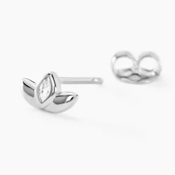Hot Histoire d'Or Boucles D'oreilles Puces Malva Argent Blanc Oxyde De Zirconium