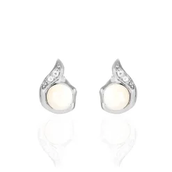 Clearance Histoire d'Or Boucles D'oreilles Puces Mellie Argent Blanc Perle De Culture
