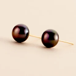 Discount Histoire d'Or Boucles D'oreilles Puces Micaelle Teintees Or Jaune Perle De Culture