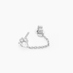 Histoire d'Or Boucles D'oreilles Puces Nimah Argent Blanc Oxyde De Zirconium