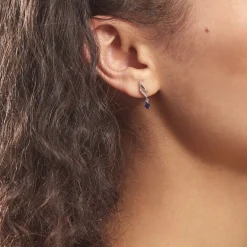 Histoire d'Or Boucles D'oreilles Puces Nolia Or Blanc Saphir Et Diamant* Boucles D'Oreilles|Boucles D'Oreilles Pendantes
