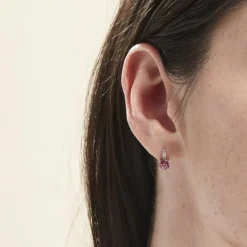 Histoire d'Or Boucles D'oreilles Puces Noora Or Blanc Topaze Rose Oxyde De Zirconium* Boucles D'Oreilles|Clous D'Oreilles