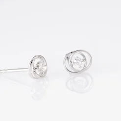 Outlet Histoire d'Or Boucles D'oreilles Puces Nid D'amour Or Blanc Diamant