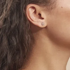 Outlet Histoire d'Or Boucles D'oreilles Puces Nid D'amour Or Blanc Diamant