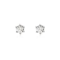 Histoire d'Or Boucles D'oreilles Puces Natalia Pl Platine Blanc Diamant