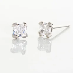 Sale Histoire d'Or Boucles D'oreilles Puces De Zirconium or blanc oxyde