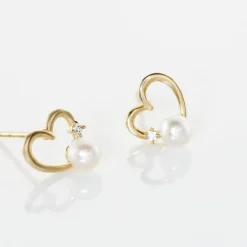 Histoire d'Or Boucles D'oreilles Puces Or Jaune Fergus Perle De Culture Oxyde* Boucles D'Oreilles|Clous D'Oreilles