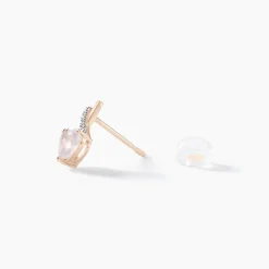 Discount Histoire d'Or Boucles D'oreilles Puces Or Rose Clothilde Quartz or rose quartz rose