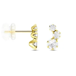 Histoire d'Or Boucles D'oreilles Puces Or Jaune Albizia Oxydes De Zirconium* Boucles D'Oreilles|Clous D'Oreilles