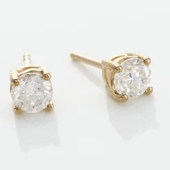 Discount Histoire d'Or Boucles D'oreilles Puces Or Jaune Victoria Diamants