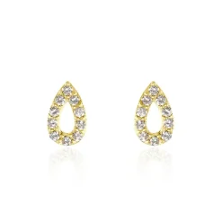 Hot Histoire d'Or Boucles D'oreilles Puces Or Jaune Oxydes De Zirconium