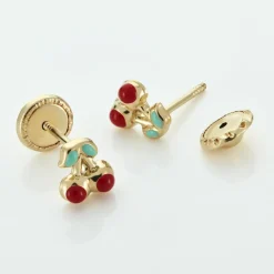 Histoire d'Or Boucles D'oreilles Puces Or Jaune Helicie Email* Boucles D'Oreilles|Clous D'Oreilles