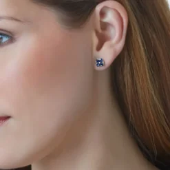 Histoire d'Or Boucles D'oreilles Puces Or Laura Blanc Saphir Et Diamant* Boucles D'Oreilles|Clous D'Oreilles