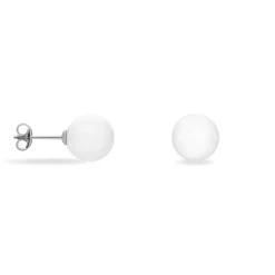 Histoire d'Or Boucles D'oreilles Puces Orbe Argent Blanc Céramique* Boucles D'Oreilles|Boucles D'Oreilles Fantaisie