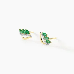Histoire d'Or Boucles D'oreilles Puces Or Jaune  Sheelagh Emeraudes Diamants* Boucles D'Oreilles|Clous D'Oreilles