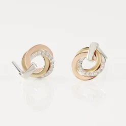 Histoire d'Or Boucles D'oreilles Puces Or Tricolore Vanadissa Diamants