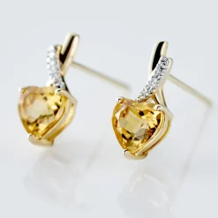 New Histoire d'Or Boucles D'oreilles Puces Or Jaune Clothilde or jaune citrine