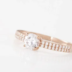 Hot Histoire d'Or Boucles D'oreilles Puces Or Rose Maeva Topazes Oxydes De Zirconium