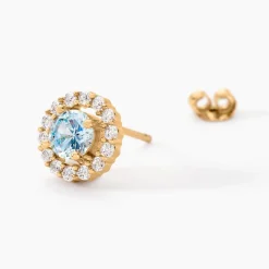 Clearance Histoire d'Or Boucles D'oreilles Puces Plaqué Or Radbod Pierres Artificielles Oxydes