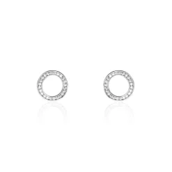 New Histoire d'Or Boucles D'oreilles Puces Prisco Argent Blanc Oxyde De Zirconium