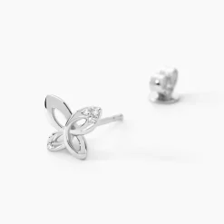 Histoire d'Or Boucles D'oreilles Puces Papillon Or Blanc Diamant* Boucles D'Oreilles|Clous D'Oreilles